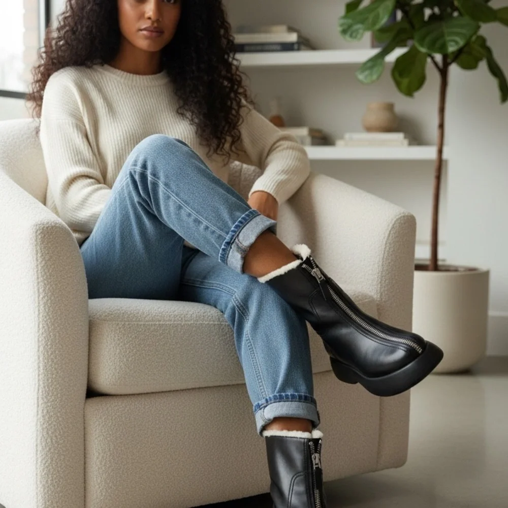 3.1 Phillip Lim Women's Mercer Zip Combat Boots Size 36 US 6